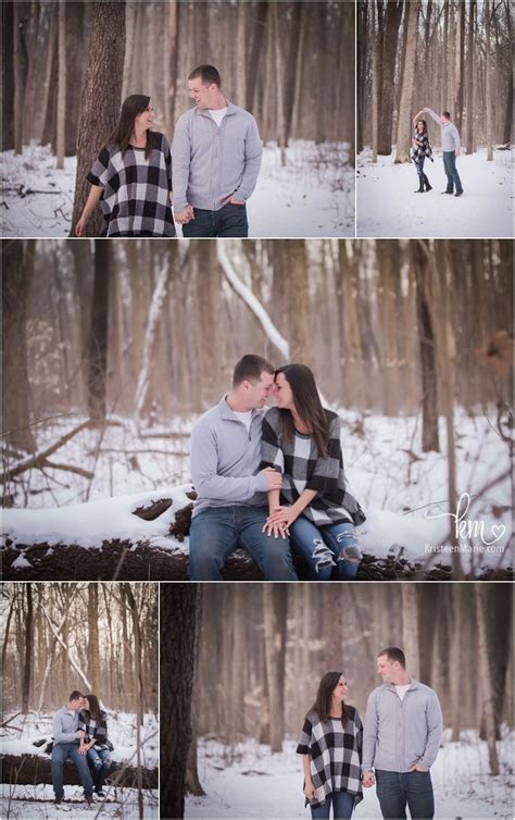 Outdoor Winter Engagement Photography Snow Engagement Pictures