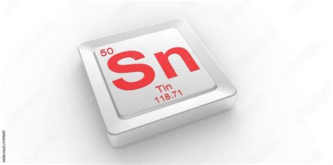 Sn Symbol 50 For Tin Chemical Element Of The Periodic Table Stock