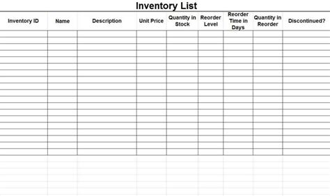 Restaurant Inventory Excel — Db