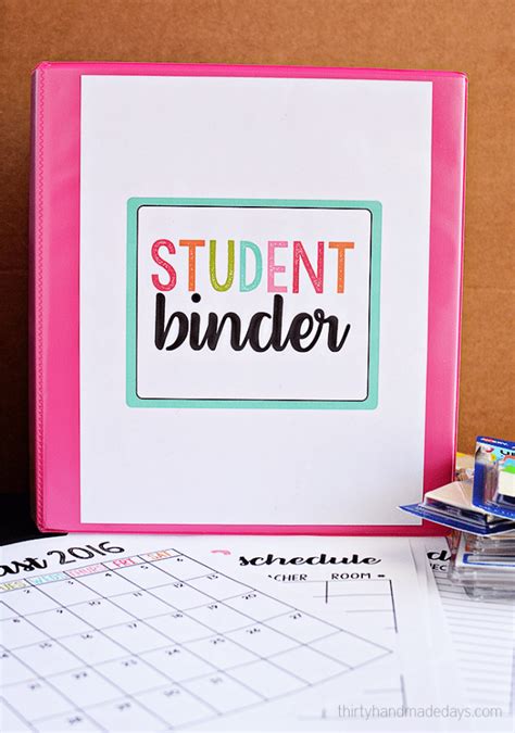 Student Binder With Free Printables Thirty Handmade Days