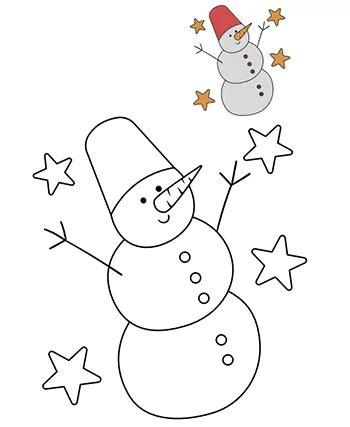 Dibujos de muñecos de nieve para colorear