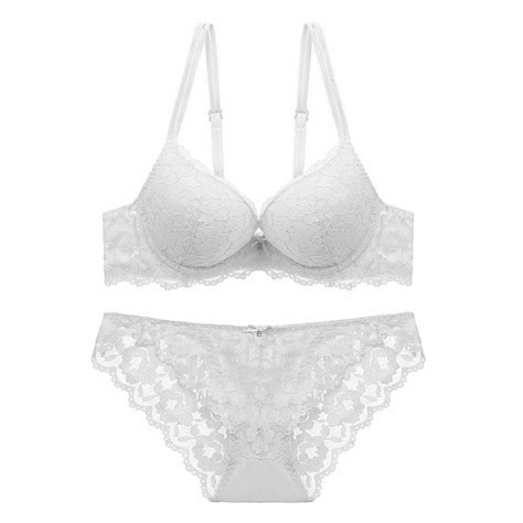 Womens Lace Bra Set Sexy Lingerie Bra And Panties Push Up Underwire