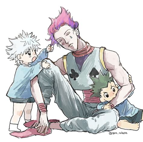 Hisoka babysitting Killua and Gon art by とろ彦 r HunterXHunter