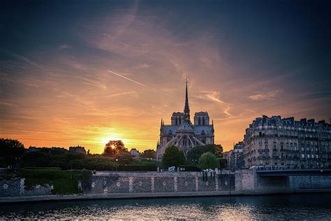Paris Notre Dame Cathedral At Sunset Photograph By Sergey Taran Fine