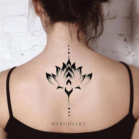 Tribal Lotus Flower Back Tattoos For Women Viraltattoo