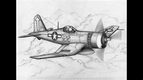 Learn drawing step by step for beginners. How to Draw a F4U Corsair (Freehand Sketch) - YouTube