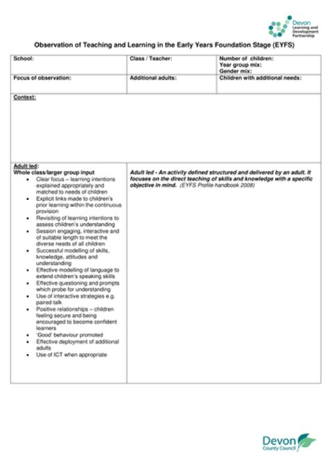 Templates for teachers & students. Lesson Observation of a Teacher template by biliboi - Teaching Resources - Tes