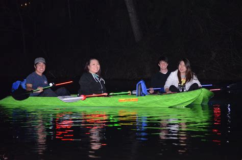Customers From Dallas Enjoying A Glass Bottom Illuminated Kayak Eco