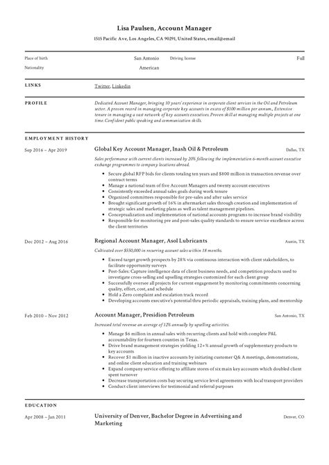 As a quick summary, here are the major takeaways for your account manager resume: Account Manager Resume & Writing Guide | +12 Resume Examples