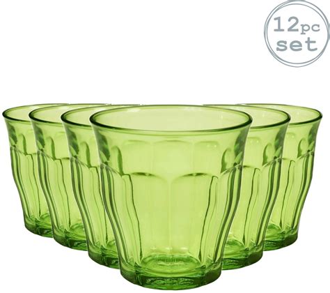 Buy Duralex Picardie Colored Glasses 250 Ml Drinking Glasses Green Set Of 12 From £36 99 Today