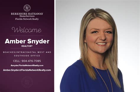 Berkshire Hathaway Homeservices Florida Network Realty Welcomes Amber Snyder Real Estate Agency