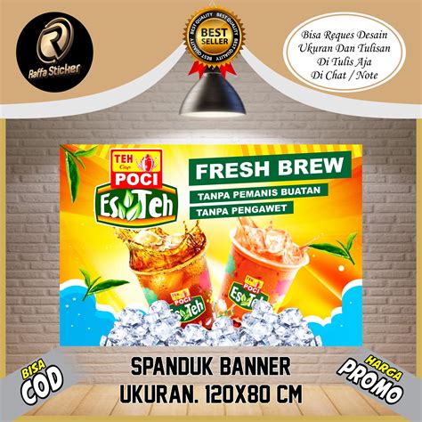 Spanduk Banner Backdrop Es Teh Poci Ukuran X Cm Banner Minuman