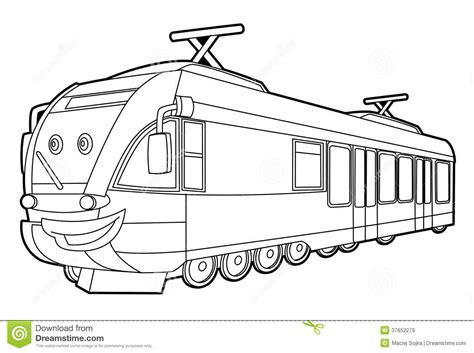 Train Coloring Page For The Children Royalty Free Stock Images
