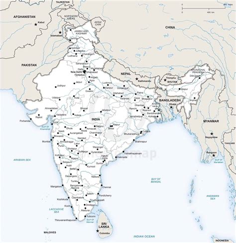 🇮🇳 Vector Map Of India Political One Stop Map