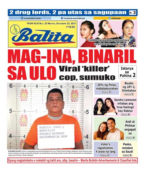 279×432 mm / 11×17 inch, bleed 3 mm there is a help file for assistance. Balita-December 22, 2020 Newspaper - Get your Digital ...