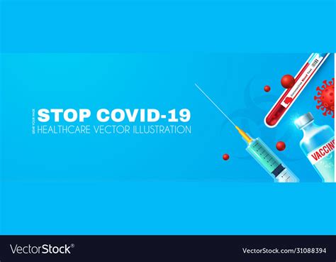 Coronavirus Background Vaccine Realistic Glossy Vector Image