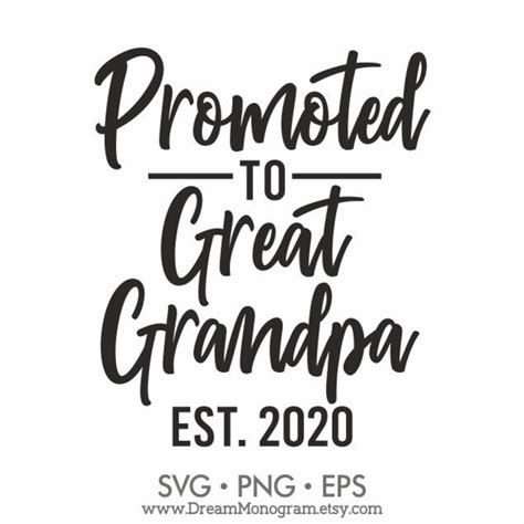 Promoted To Great Grandpa Est 2020 Svg New Great Grandpa Etsy