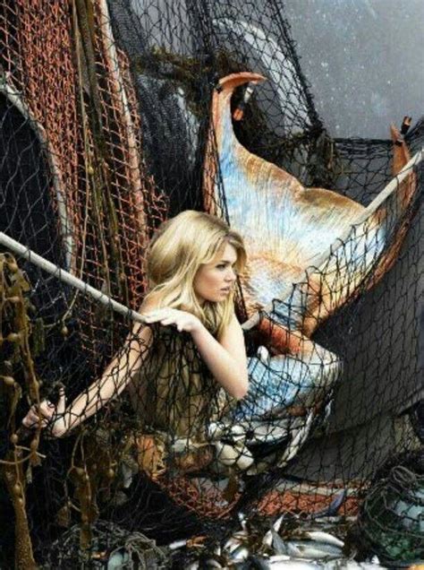 Mermaid Caught In Fishing Net Art Via Joanna S Mermaid Life