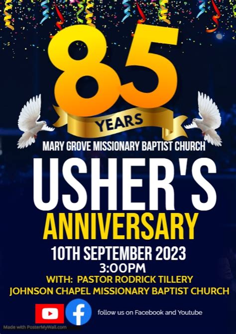 Ushers Anniversary Flyer Postermywall