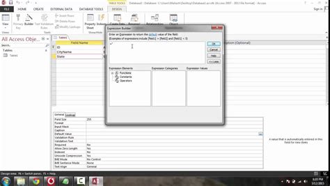How To Set Field Default Value In Microsoft Access Youtube