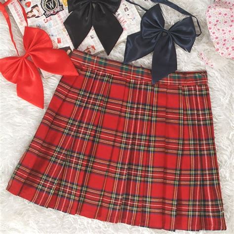 Preppy Style Japanese School Girl Plaid Pleated Skirt High Waist Short