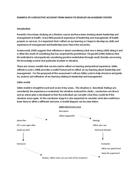 Example Of A Reflective Account From Which To Develop An Academic Poster