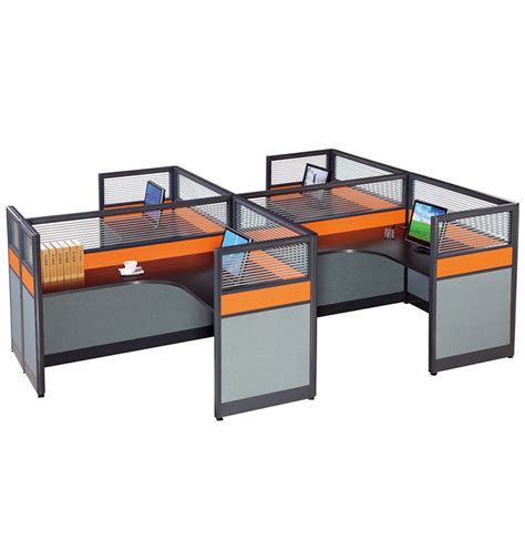 Desks with shelving or file cabinets are a good choice if your work involves a lot of paperwork. Four Seat Office Cubicle Partition Standard Sizes Of ...