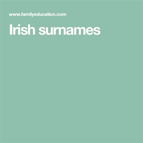 Irish Surnames Last Name Meaning Names With Meaning Irish Last Names