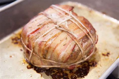 Uncover roast and remove the thermometer. Bacon-wrapped Pork Roast Recipe