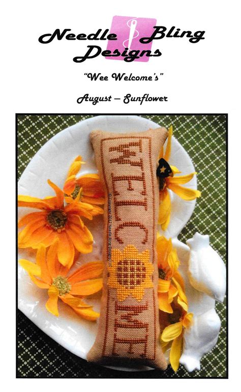 Free counted cross stitch vertical welcome sign patterns. Counted Cross Stitch Pattern, Sunflower, Wee Welcome ...