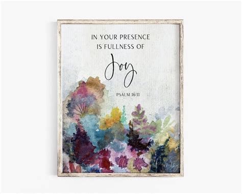 A Painting With The Words In Your Presence Is Fullness Of Joy