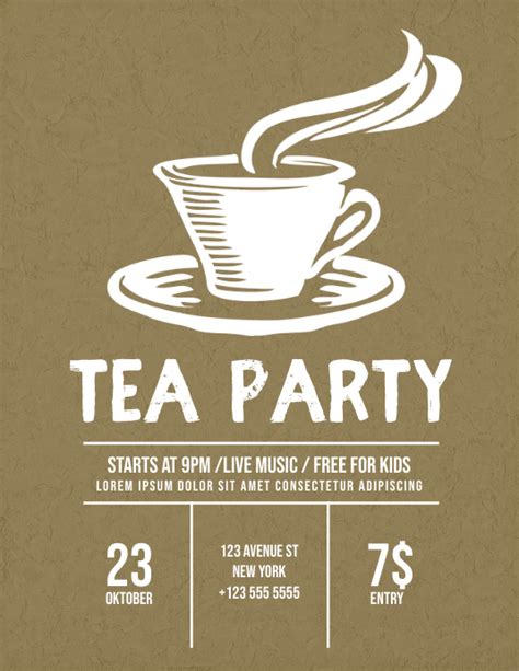 Tea Party Flyer Template Free