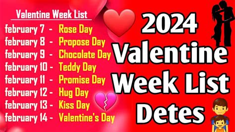 valentine day 2024 dates valentine day kab hai valentine day dates 2024 valentine day week