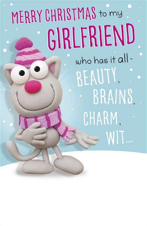 Merry Christmas To My Girlfriend Funny Christmas Greeting Card Humour