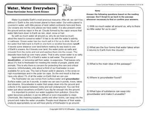 Click on the title to view the printable activities in each grade range, or to read the details of each worksheet. Water Water Everywhere - Reading Worksheets, Spelling ...