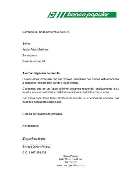 Carta De Solicitud De Credito Bancario