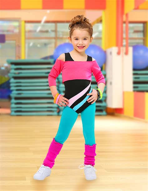 Child 80s Workout Girl Costume Mx