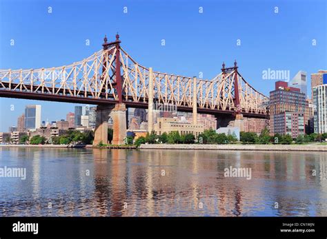 Queensborough Bridge In Midtown Manhattan With New York City Stock