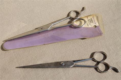 Vintage Barbers Shears Wiss And Kleencut Hair Cutting Scissors All Steel