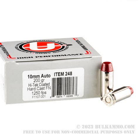 20 Rounds Of Bulk 10mm Ammo By Underwood 200gr Hard Cast