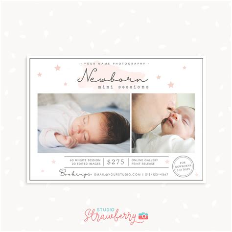 Newborn Mini Session Template “classic Stars” Strawberry Kit