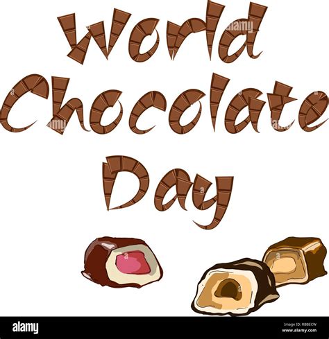 World Chocolate Day Background With With Text From Chocolate Bars And