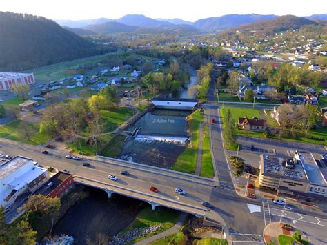 Drone Picture, Elizabethton Tennessee, Covered Bridge, Train, Downtown