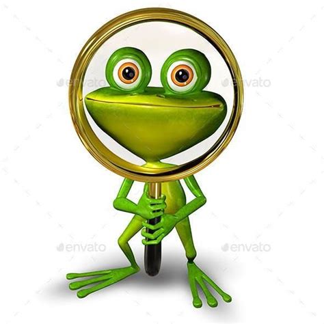 Frog With A Magnifying Glass Frog Animal Illustration Magnifying Glass