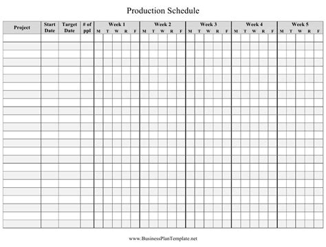 Weekly Production Schedule Template Download Printable Pdf Templateroller