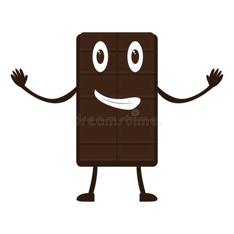Personaje De Dibujos Animados Feliz De La Barra De Chocolate