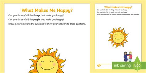 What Makes Me Happy Worksheet Teacher Made Twinkl