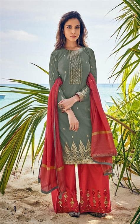 Pure Jam Cotton Foil Print With Self Embroidery Suit D No 63006 The Indian Fashion