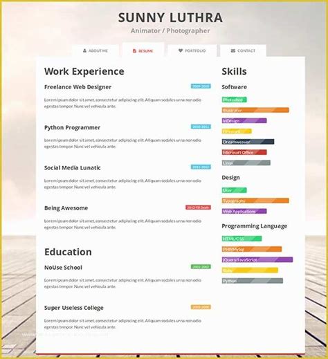 Single Page Resume Template Free Of 41 Html5 Resume Templates Free