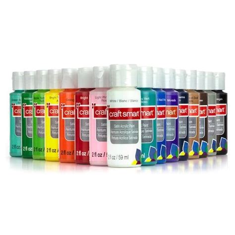 16 Color Satin Acrylic Paint Value Pack By Craft Smart Michaels